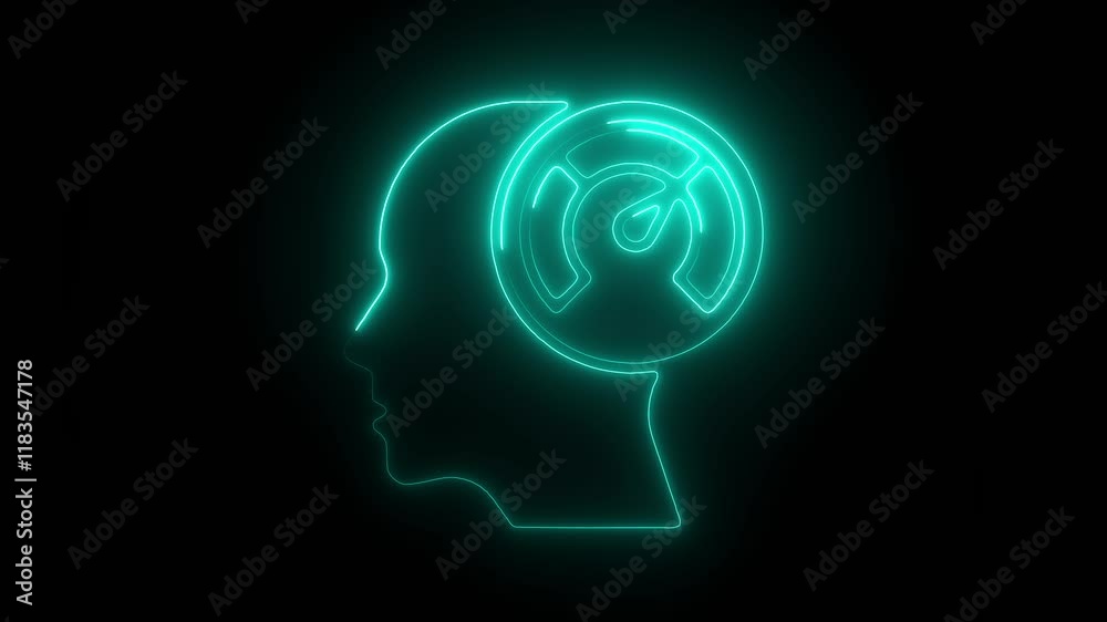 Glowing Neon Efficiency Icon Animation on Black Background, HD Motion Graphic Representing Productivity, Optimization, and Performance Glowing Neon Efficiency Icon Animation on Black Background, HD Motion Graphic Representing Productivity, Optimization, and Performance