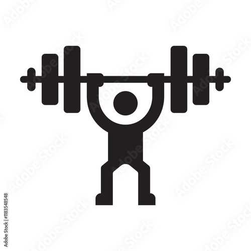 Barbell icon logo design template isolated illustration