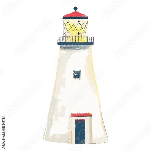 Cute lighthouse illustration architecture building beacon vector
