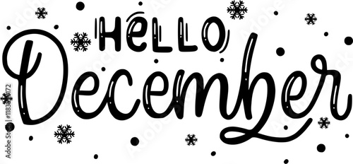 hello month hand lettering