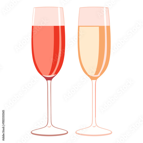 Champagne glasses illustration beverage drink vector