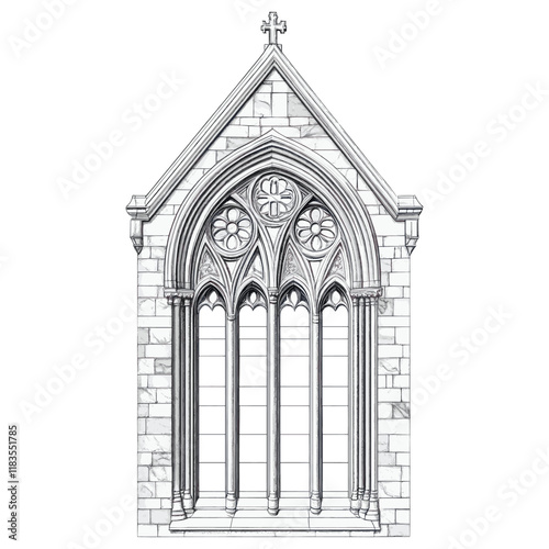 Church window drawing architecture cathedral vector