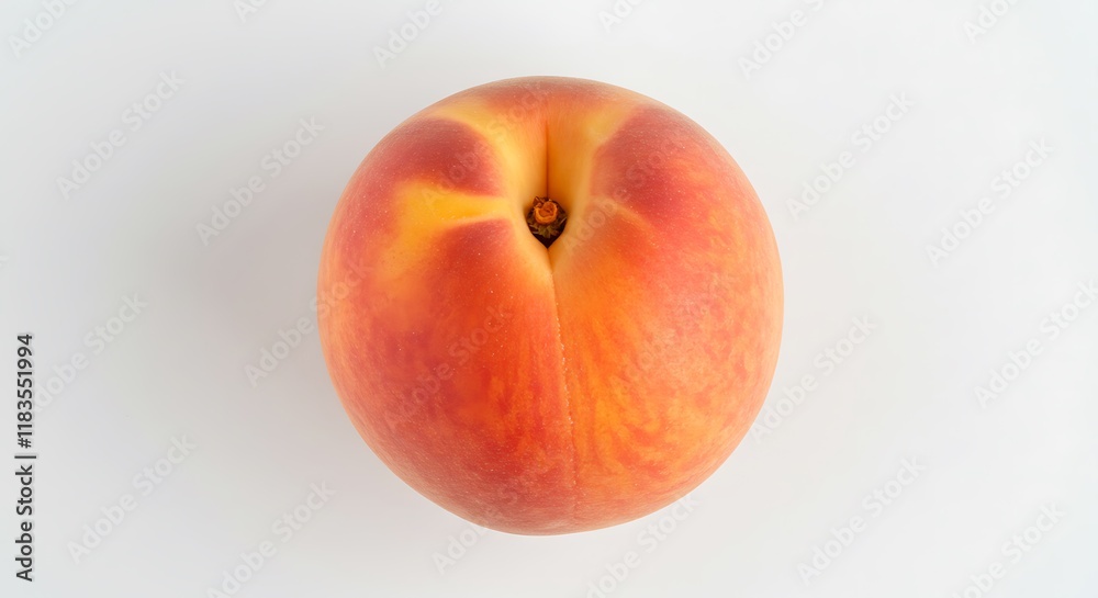 Fresh Ripe Peach Top View Summer Fruit Healthy Food Sweet Dessert Fresh Ripe Peach Top View Summer Fruit Healthy Food Sweet Dessert