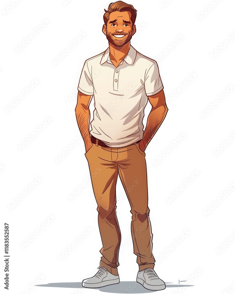 Fototapeta premium background handsome stylish man posing in cool modern fashion standing confidently ai generated