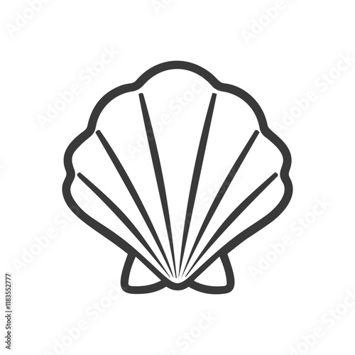 Modern silhouette vector illustration of a seashell