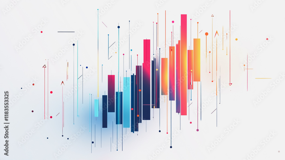 Abstract white background with Colorful charts and graphs with statistics to innovative analyze business potential and forecast future development of companies growth. Abstract white background with Colorful charts and graphs with statistics to innovative analyze business potential and forecast future development of companies growth.