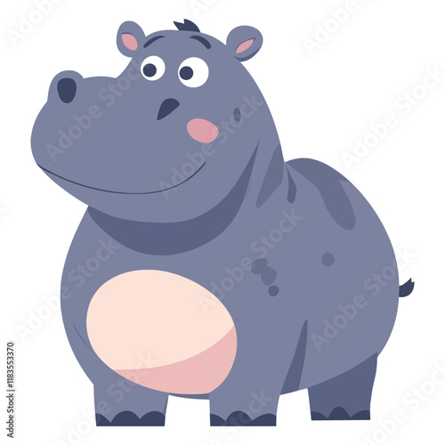 Hippos illustration children animal vector