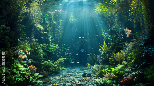 Wallpaper Mural  Underwater realm with lush vegetation in a otherworldly setting  Torontodigital.ca