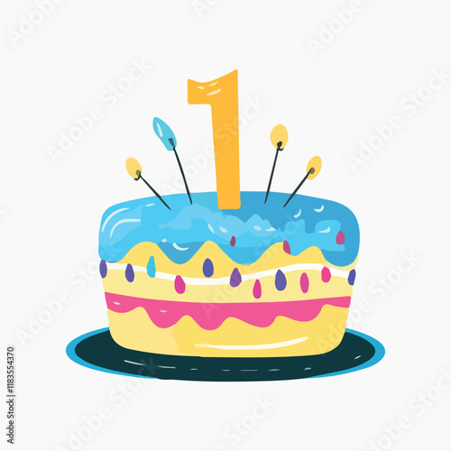 birthday cake illustration vector