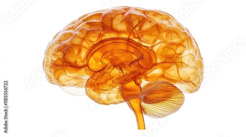 Detailed 3D Render of Human Brain Anatomy