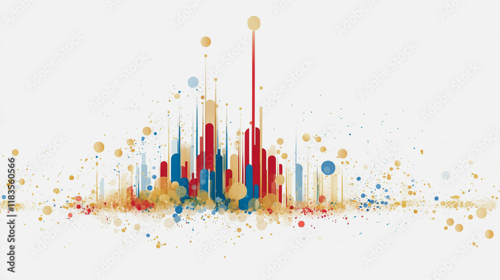 Obraz premium Abstract white background with Colorful charts and graphs with statistics to innovative analyze business potential and forecast future development of companies growth.