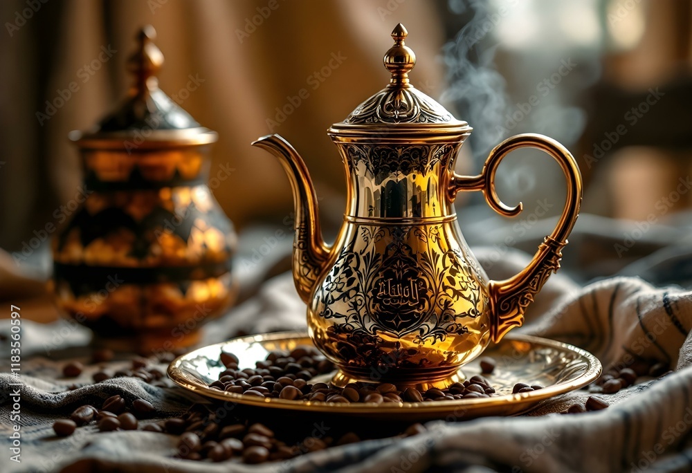 Arabic Coffee pot traditional. Saudi Coffee Dallah, A still life of traditional Saudi coffee pot or Dallah, Arab Man serving traditional arabic coffee from a traditional pot. Arabic Coffee pot traditional. Saudi Coffee Dallah, A still life of traditional Saudi coffee pot or Dallah, Arab Man serving traditional arabic coffee from a traditional pot.