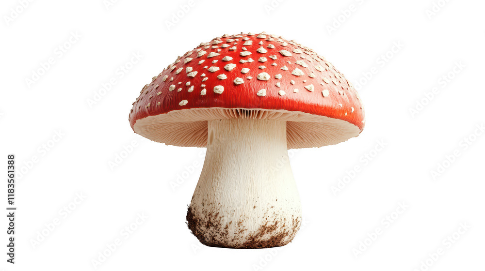 Obraz premium Detailed closeup of a whitespotted mushroom in its natural habitat