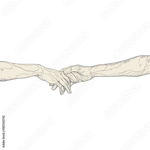 People putting their hand together hands illustration drawing vector