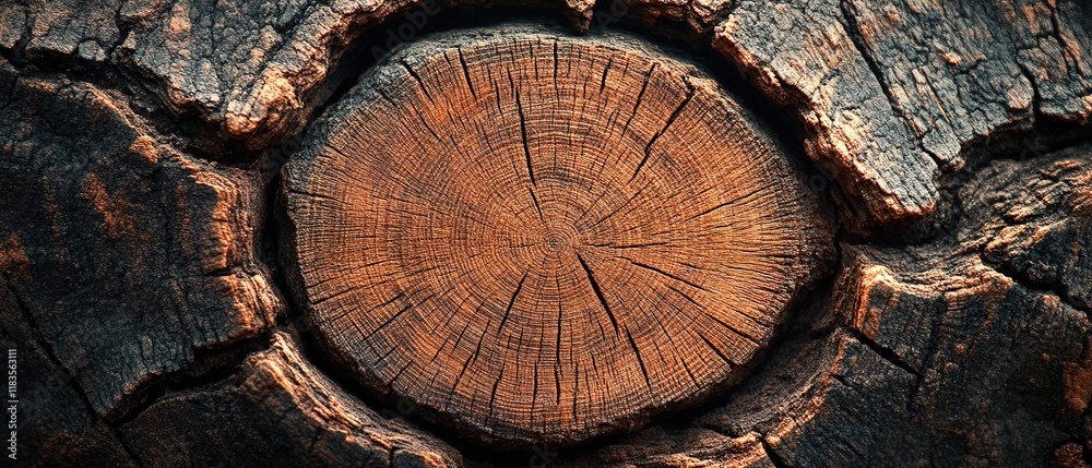 Naklejka premium abstract nature wood cut background with tree rings