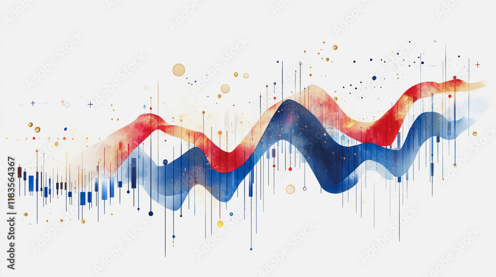 Obraz premium Abstract white background with Colorful charts and graphs with statistics to innovative analyze business potential and forecast future development of companies growth.