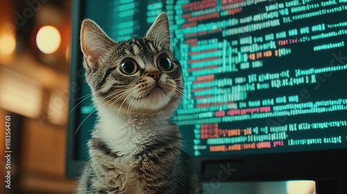 Kitten Curious About Code