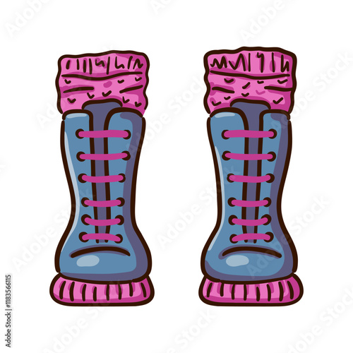 Boots isolated on white background. Vector illustration. 