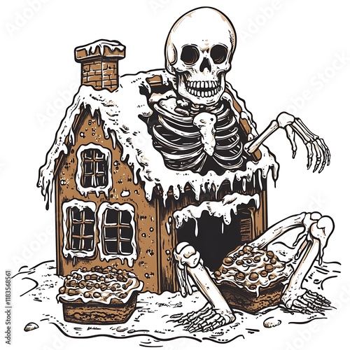 Skeleton in Gingerbread House photo