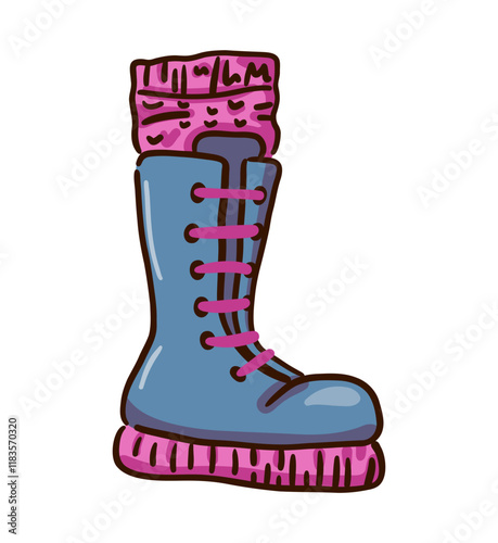 Boot isolated on white background. Vector illustration. 