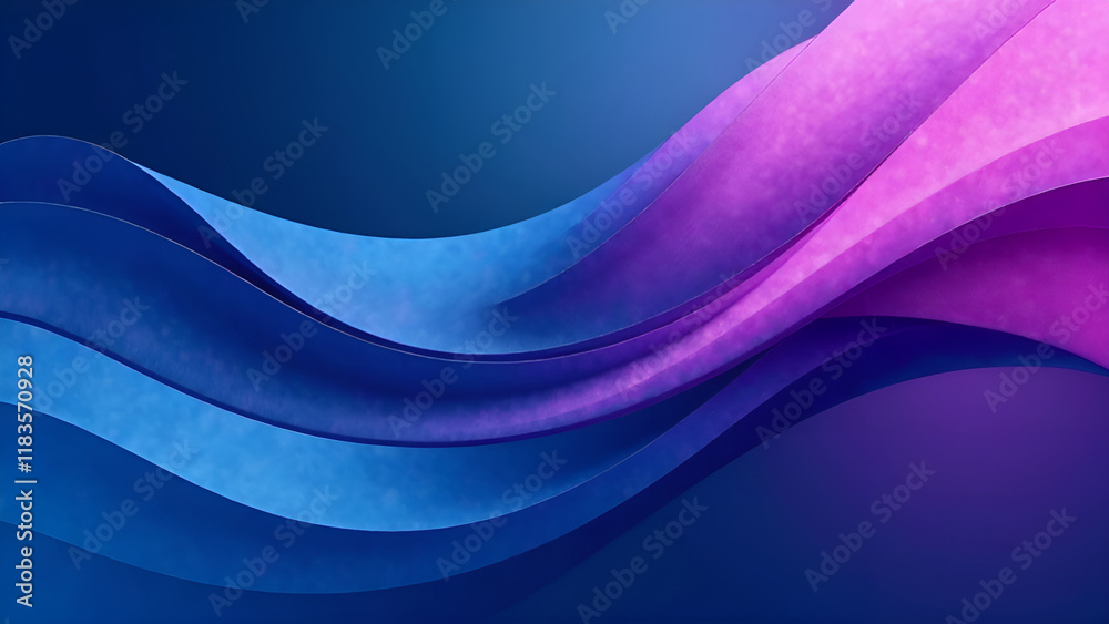 Abstract Background. A vibrant blue and purple wave gracefully flows across a deep blue background, creating an engaging visual experience