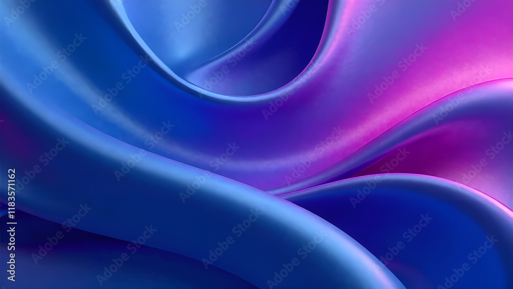 Abstract Background. A vibrant blue and purple wave gracefully flows across a deep blue background, creating an engaging visual experience