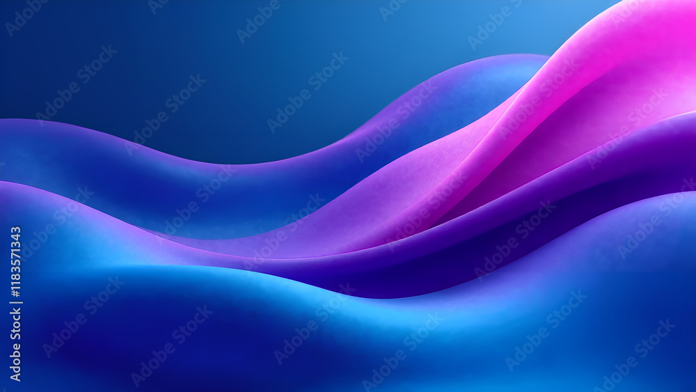 Abstract Background. A vibrant blue and purple wave gracefully flows across a deep blue background, creating an engaging visual experience