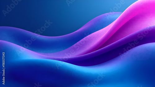 Obraz na płótnie Abstract Background. A vibrant blue and purple wave gracefully flows across a deep blue background, creating an engaging visual experience w salonie