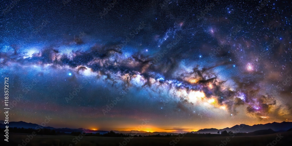Milky Way in the night sky with many stars, celestial bodies, cosmos, celestial bodies, cosmos Milky Way in the night sky with many stars, celestial bodies, cosmos, celestial bodies, cosmos