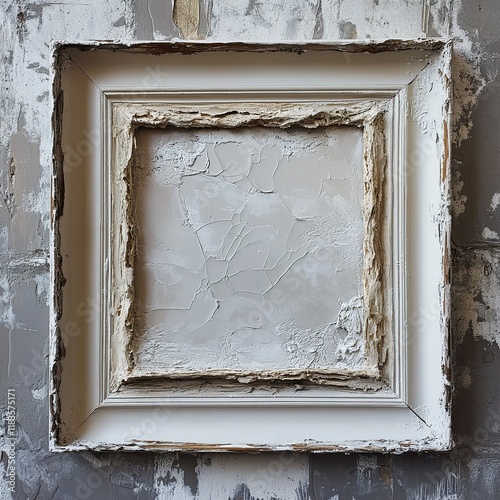 White Distressed Frame, Shabby Chic Wall Decor photo