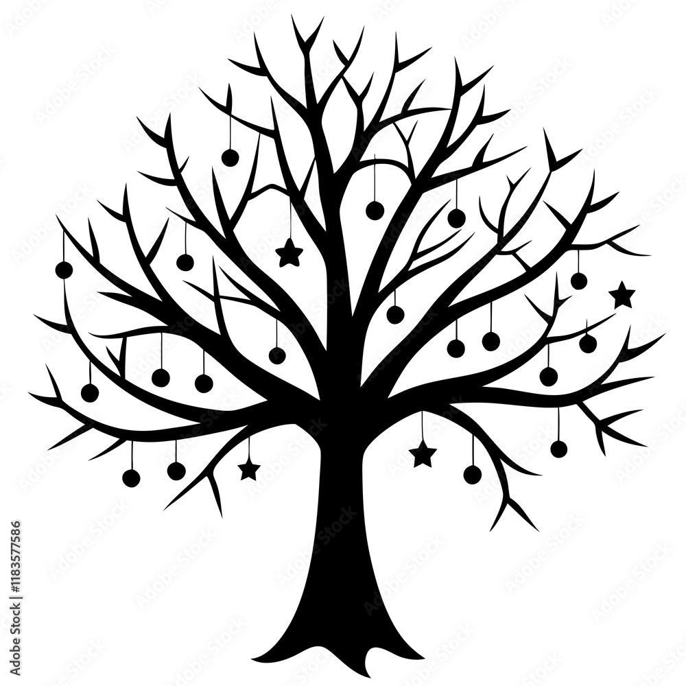 twinkling tree, tree silhouette vector twinkling tree, tree silhouette vector