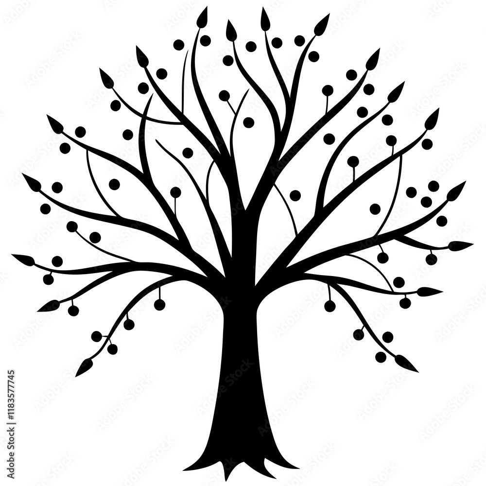 Obraz premium twinkling tree, tree silhouette vector