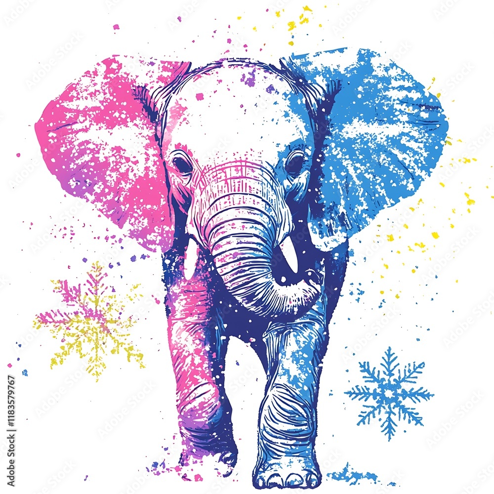Obraz premium Colorful Elephant Artwork