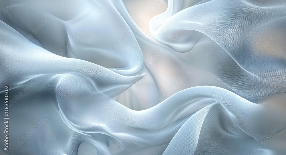 Obraz premium Elegant Silky Grey Smoke Flowing Smoothly in Curly Waves