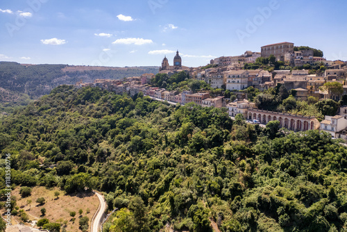 View from above of Ragusa Ibla in Sicily