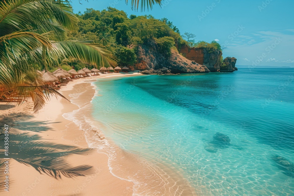 Fototapeta premium Landscape with a view of the sea and a sandy beach