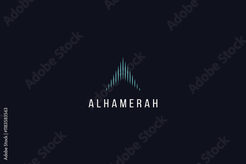 Letter A technological line art real estate logo 