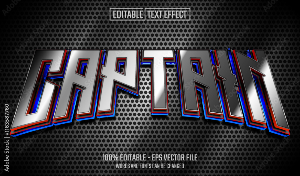 captain editable text effect