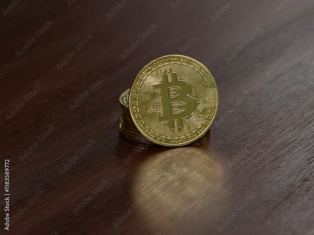 A golden Bitcoin coin displayed on a desk, illustrating the world of decentralized finance, crypto trading, and digital wealth. A golden Bitcoin coin displayed on a desk, illustrating the world of decentralized finance, crypto trading, and digital wealth.