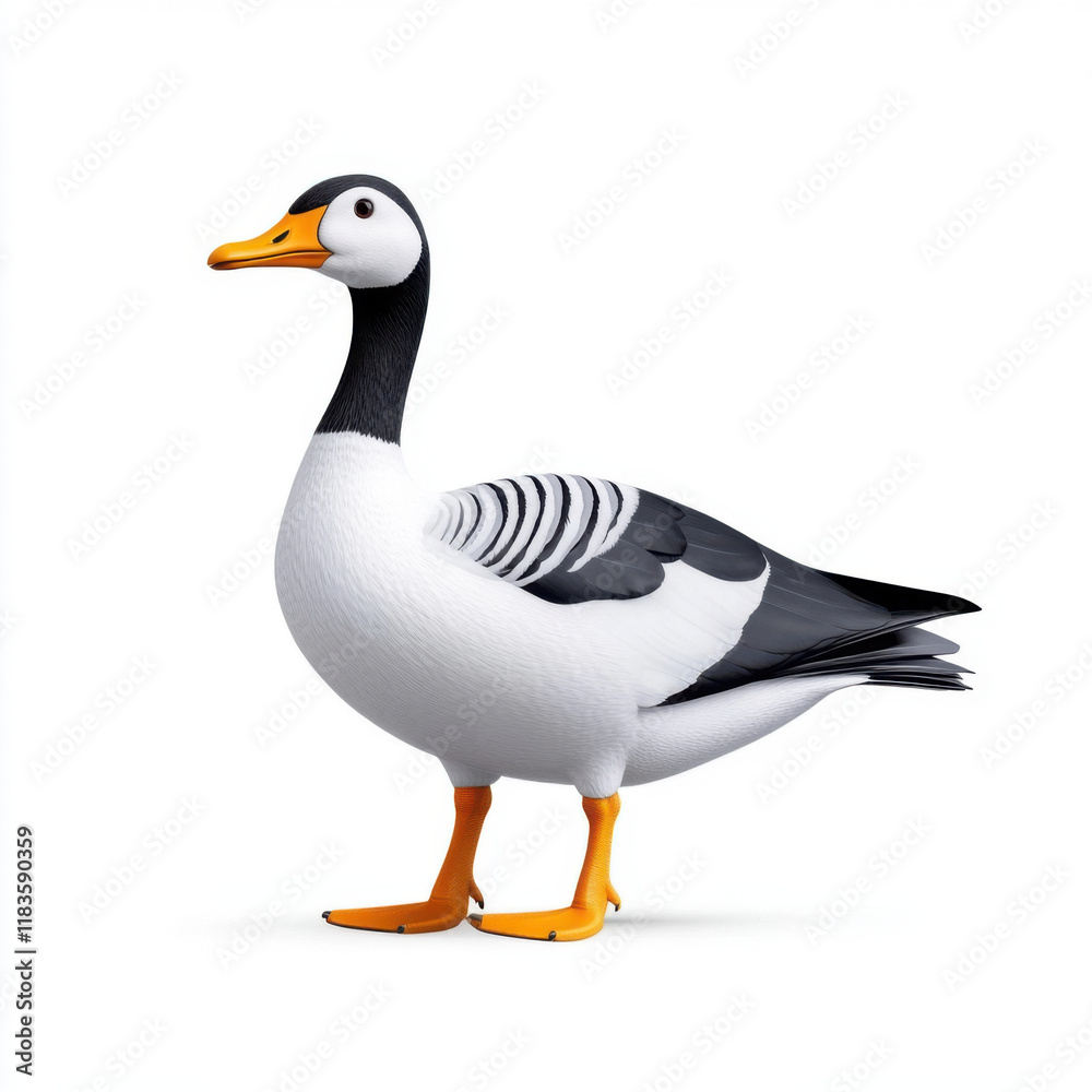 Fototapeta premium Elegant Brent Goose: A Stunning 3D Render of a Majestic Bird