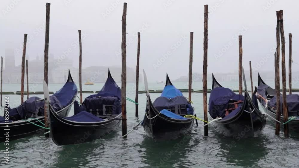 Handheld clip Slow motion Close-Up of Gondolas in Venice Handheld clip Slow motion Close-Up of Gondolas in Venice