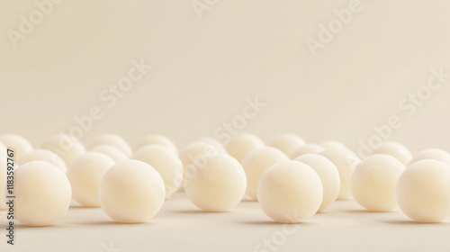 Close-up image of white tangyuan photo