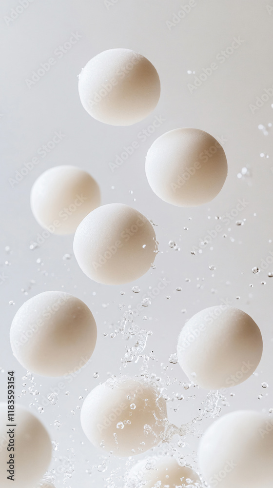 Close-up image of white tangyuan Close-up image of white tangyuan