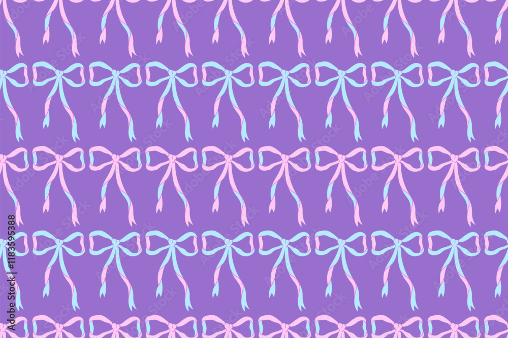 Pattern with pink blue bows. Seamless pattern for girl, coquette core design. Trendy patterned girly backdrop. Holiday, birthday, valentines day clipart. Wrapping paper, social media, coquette banner Pattern with pink blue bows. Seamless pattern for girl, coquette core design. Trendy patterned girly backdrop. Holiday, birthday, valentines day clipart. Wrapping paper, social media, coquette banner