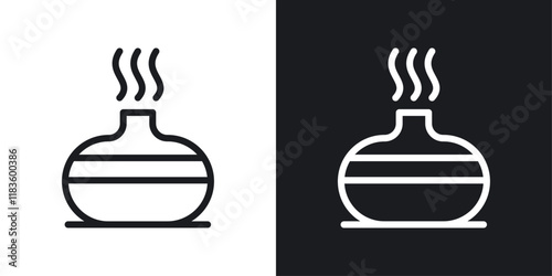 Diffuser icons set in black and white colors