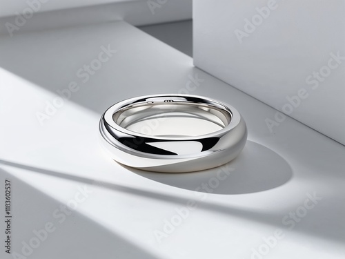 simple silver ring, clean background