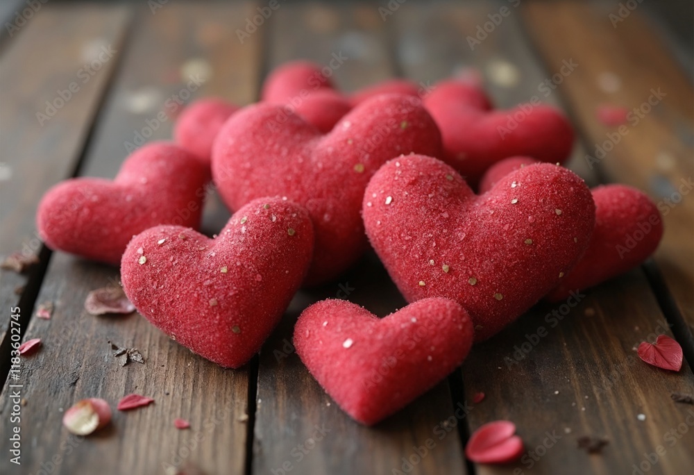 Fototapeta premium Rustic Valentine's Hearts