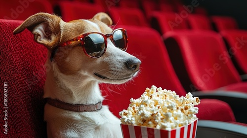 Dog at the Movies: Popcorn & Sunglasses photo