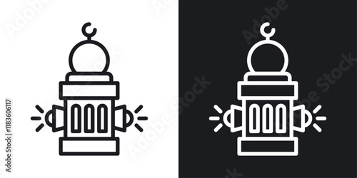 Takbir icons set in black and white colors photo