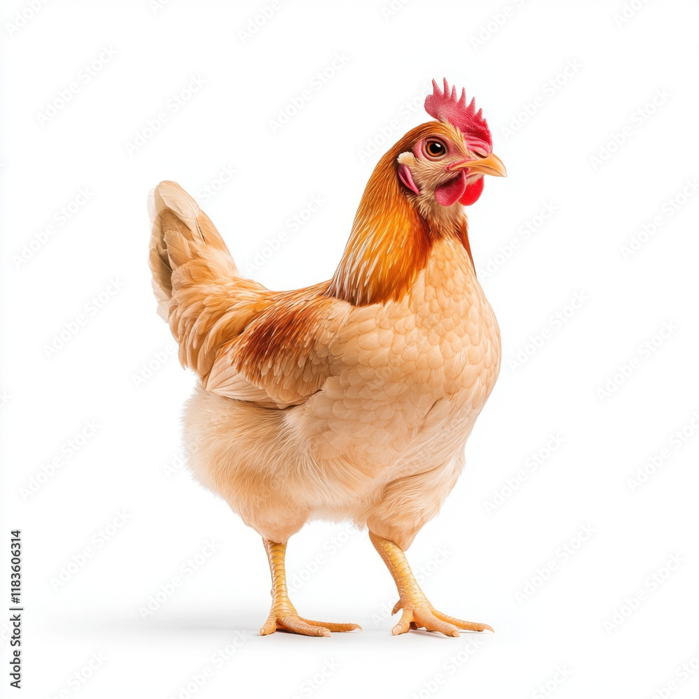 Fototapeta premium Majestic Buff Orpington Hen: A Stunning Poultry Portrait